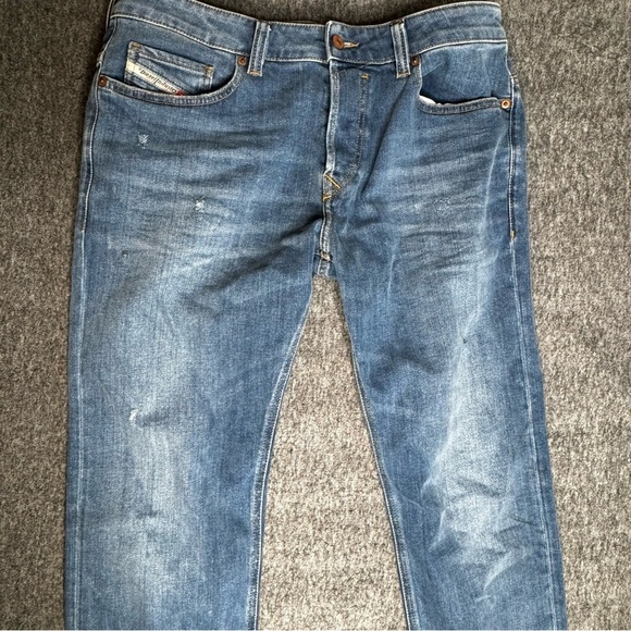 Diesel Safado-X Jeans 34 x 30 Straight Leg Button Fly Pants Medium Light Wash - Picture 4 of 14